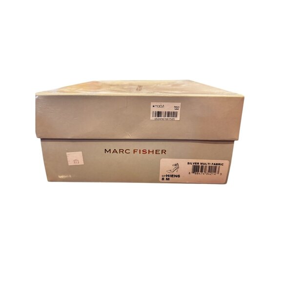 Marc Fisher Pumps Size 8M Silver Multi Fabric Ankle Strap Pointed Toe READ - Picture 10 of 11